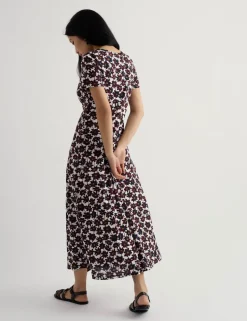 Pure Cotton Jersey Floral Midi Dress