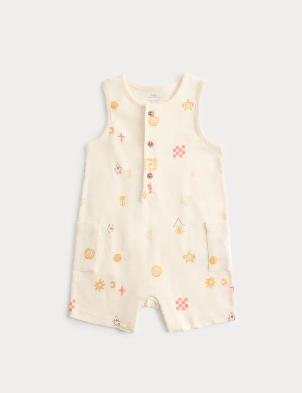 Pure Cotton Jersey Island Print Romper (0-3 Yrs)