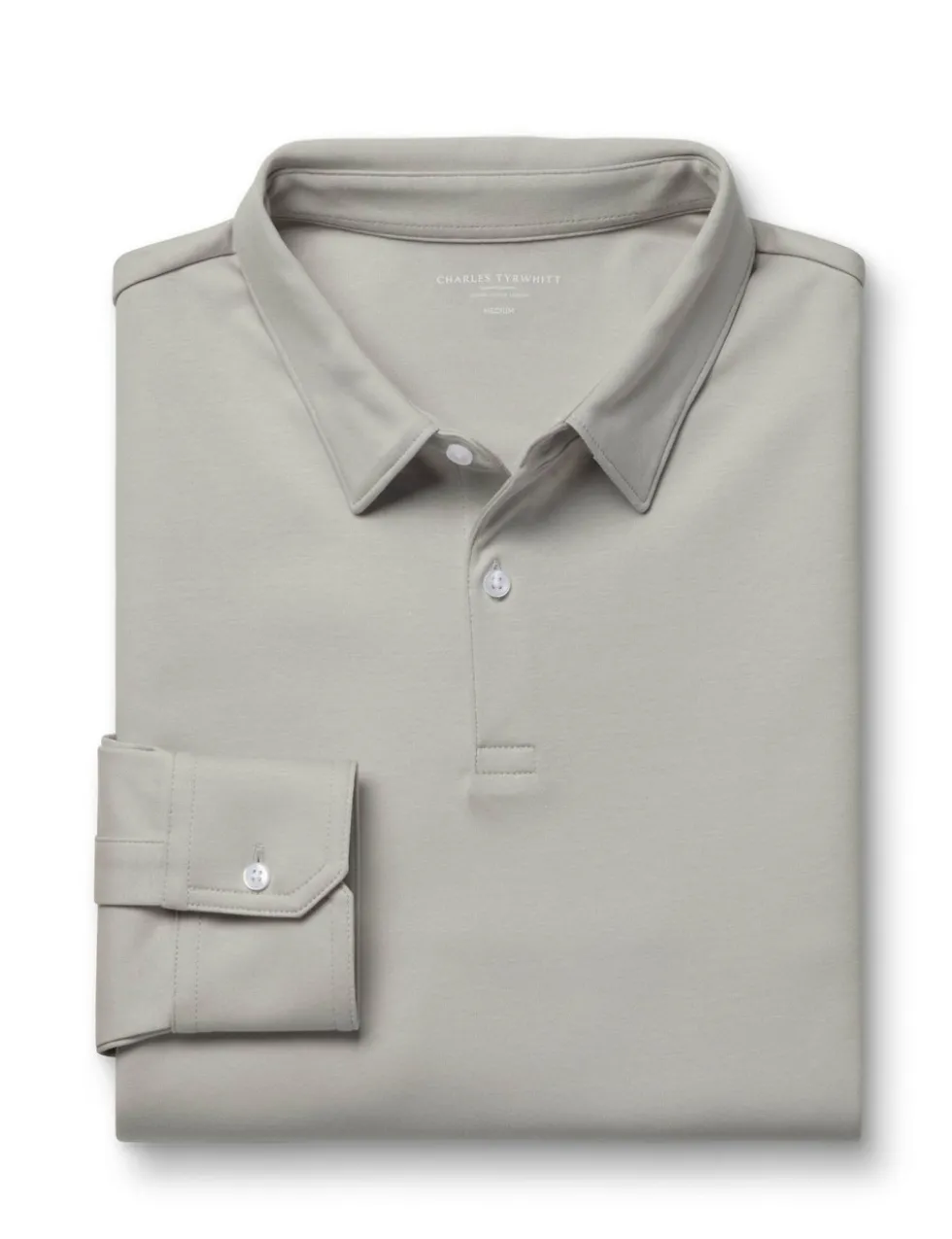 Pure Cotton Jersey Long Sleeve Polo Shirt