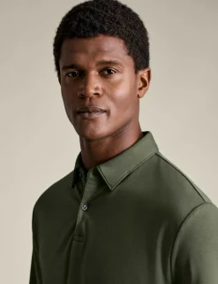Pure Cotton Jersey Long Sleeve Polo Shirt