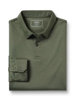 Pure Cotton Jersey Long Sleeve Polo Shirt