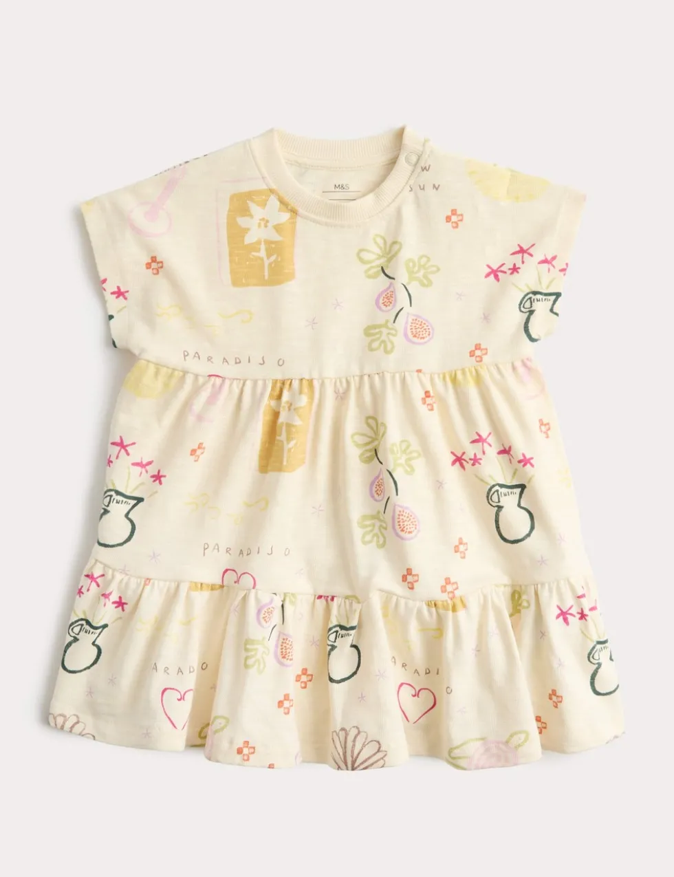 Pure Cotton Jersey Paradiso Print Dress (0-5 Yrs)