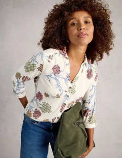 Pure Cotton Jersey Printed Collared Shirt