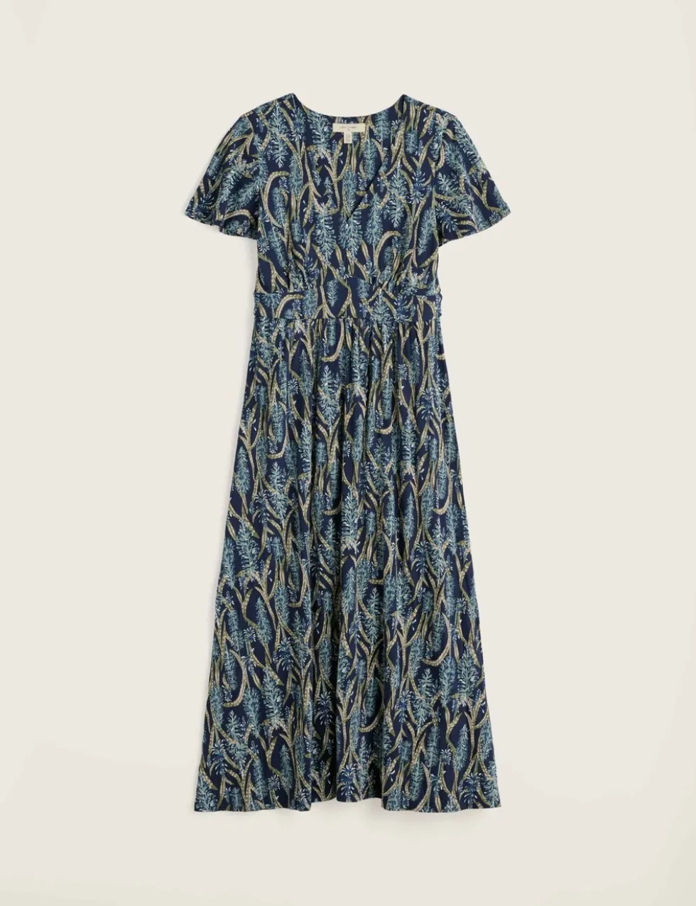 Pure Cotton Jersey Printed Midi Tea Dress