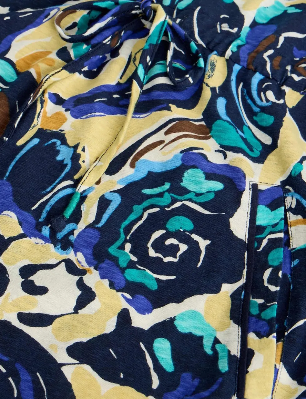 Pure Cotton Jersey Printed Midi Waisted Dress