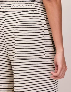 Pure Cotton Jersey Striped Trousers