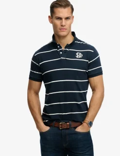 Pure Cotton Jersey Striped Polo Shirt