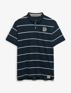 Pure Cotton Jersey Striped Polo Shirt