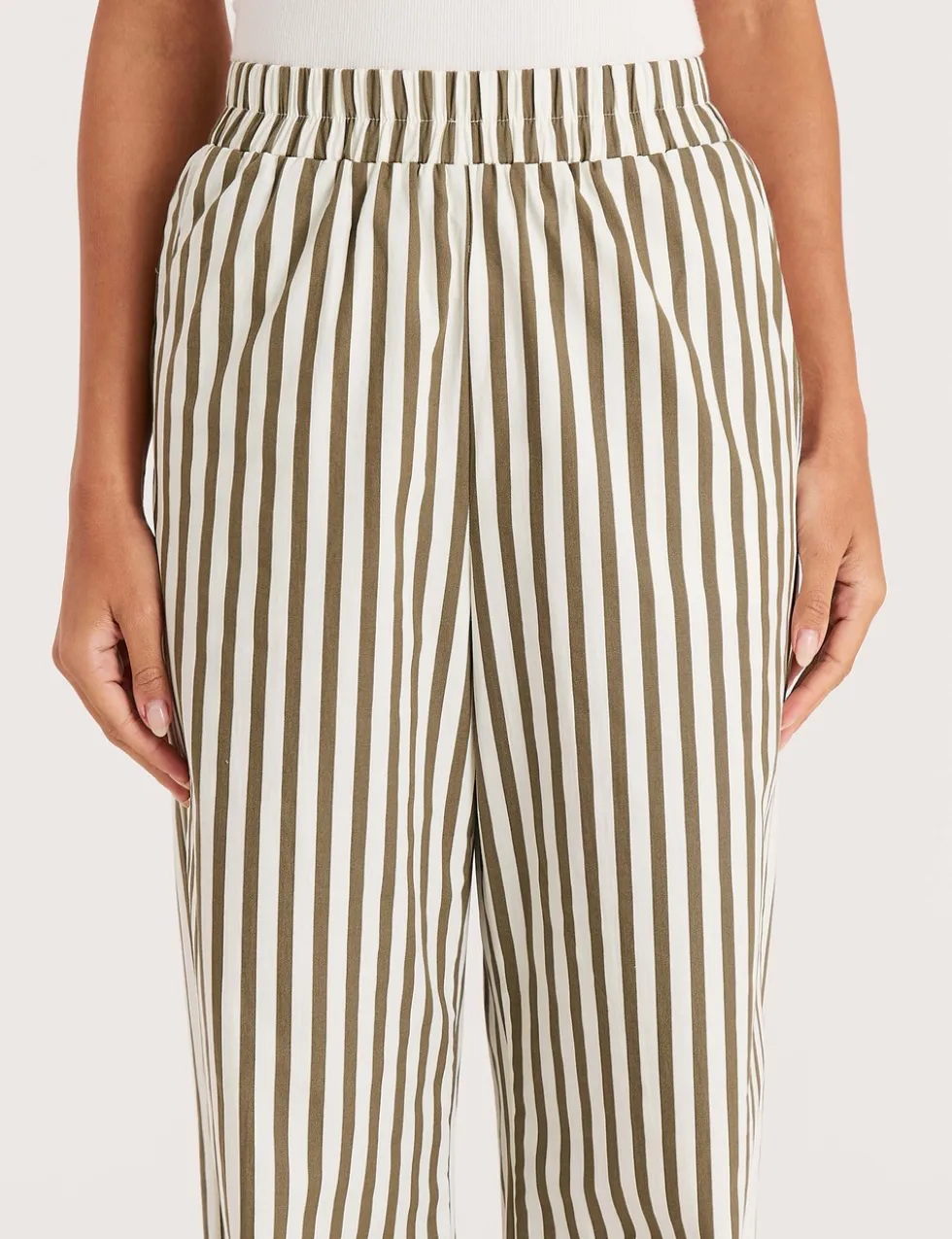 Pure Cotton Jessie Striped Wide Leg Trousers