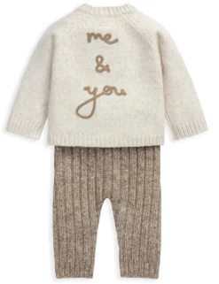 Pure Cotton Knitted Cardigan & Leggings Set (0-12 Mths)