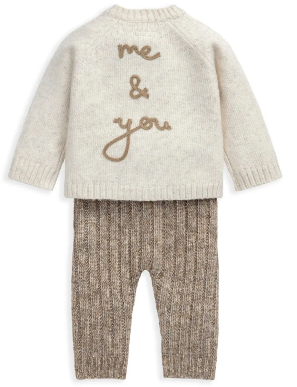 Pure Cotton Knitted Cardigan & Leggings Set (0-12 Mths)