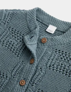 Pure Cotton Knitted Cardigan (7lbs-12 Mths)