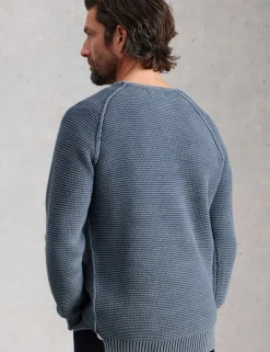 Pure Cotton Knitted Henley Jumper
