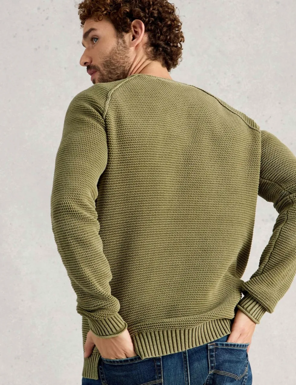 Pure Cotton Knitted Henley Jumper
