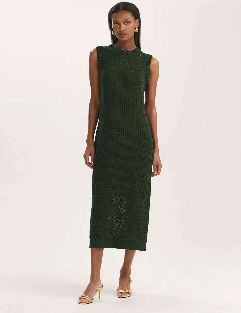 Pure Cotton Knitted Midi Bodycon Dress