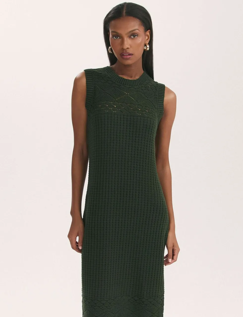 Pure Cotton Knitted Midi Bodycon Dress