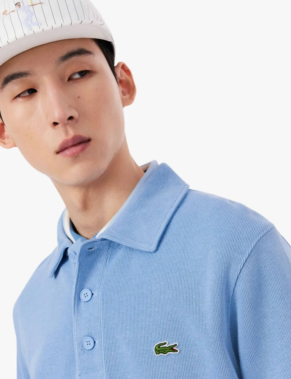 Pure Cotton Knitted Polo Collar Sweatshirt