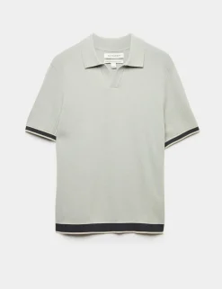 Pure Cotton Knitted Polo Shirt