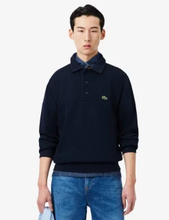 Pure Cotton Knitted Polo Collar Sweatshirt