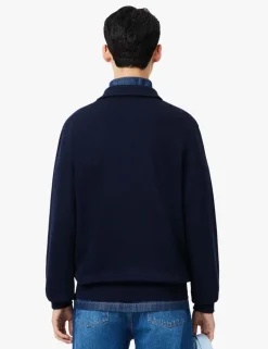 Pure Cotton Knitted Polo Collar Sweatshirt