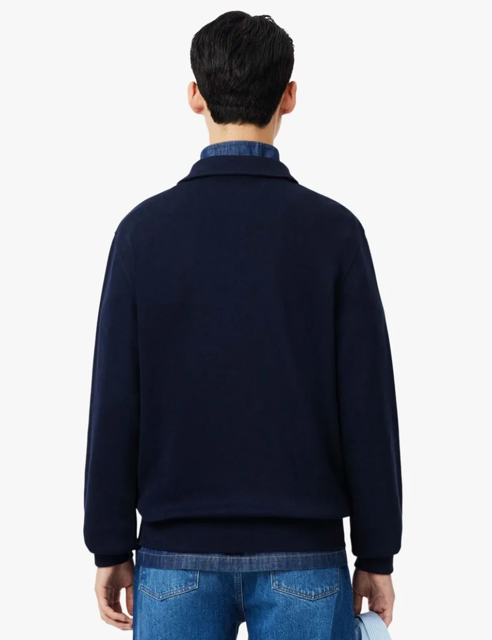 Pure Cotton Knitted Polo Collar Sweatshirt
