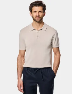 Pure Cotton Knitted Polo Shirt