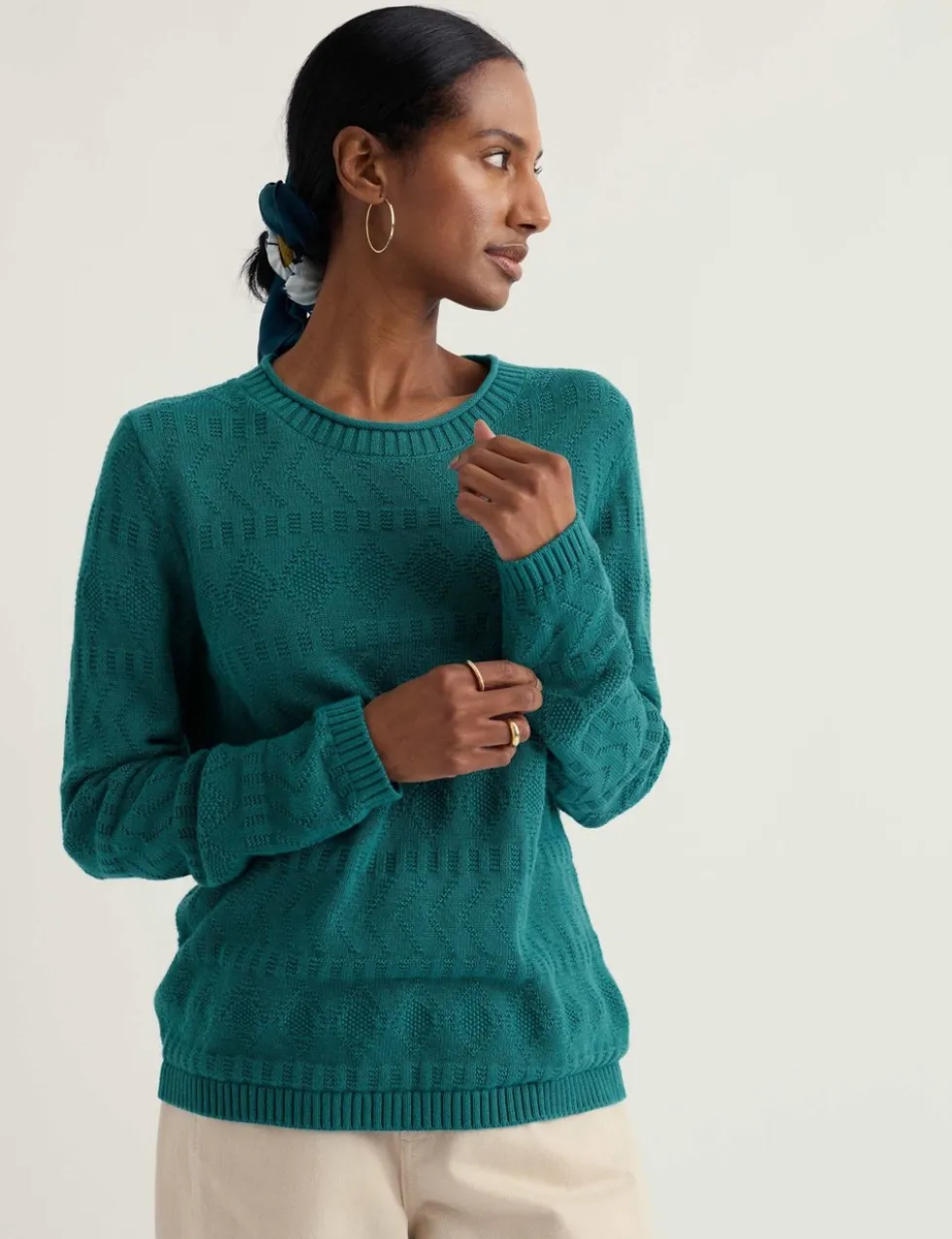 Pure Cotton Knitted Relaxed Jumper