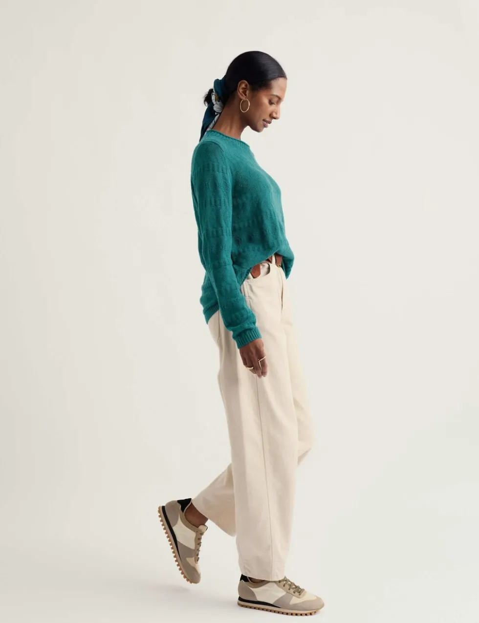 Pure Cotton Knitted Relaxed Jumper