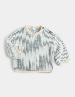 Pure Cotton Knitted Striped Jumper (0-5 Yrs)