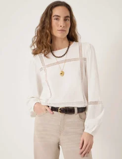 Pure Cotton Lace Detail Top