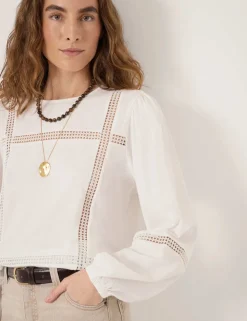 Pure Cotton Lace Detail Top