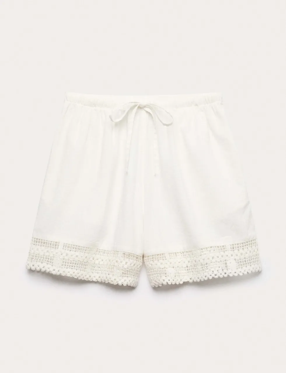 Pure Cotton Lace Insert Beach Shorts