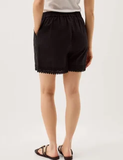 Pure Cotton Lace Trim Shorts