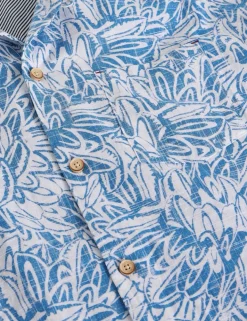 Pure Cotton Leaf Print Shirt