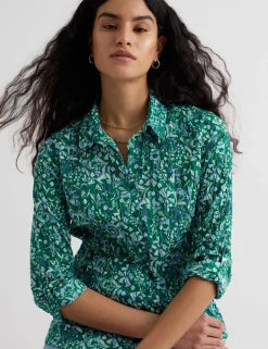 Pure Cotton Leaf Print Shirt