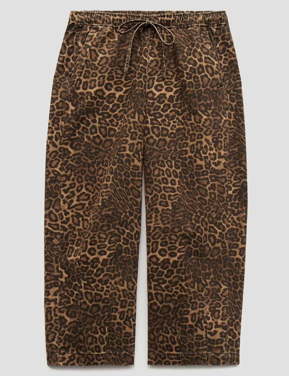 Pure Cotton Leopard Print Barrel Leg Trousers