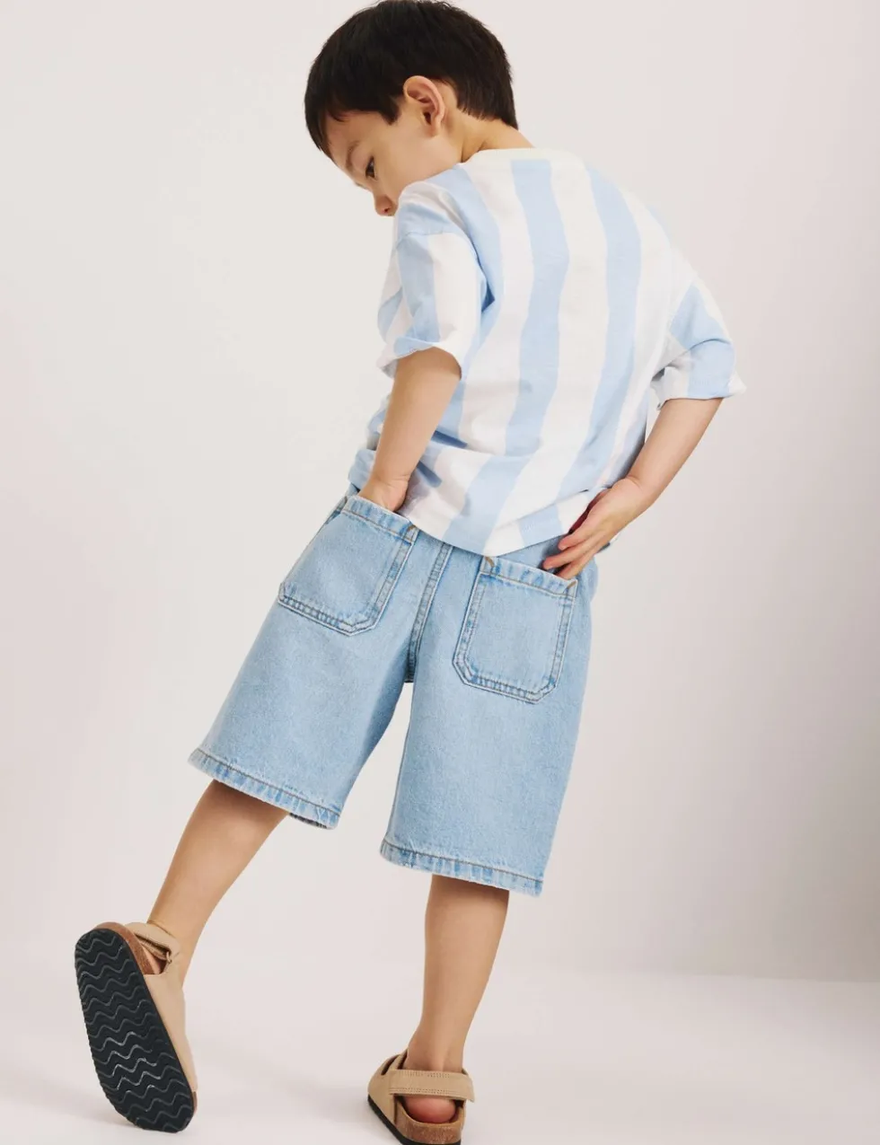 Pure Cotton Light Wash Denim Shorts (2-8 Yrs)