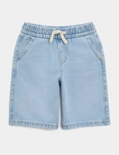 Pure Cotton Light Wash Denim Shorts (2-8 Yrs)