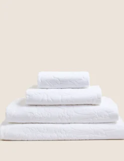 Pure Cotton Linear Floral Towel