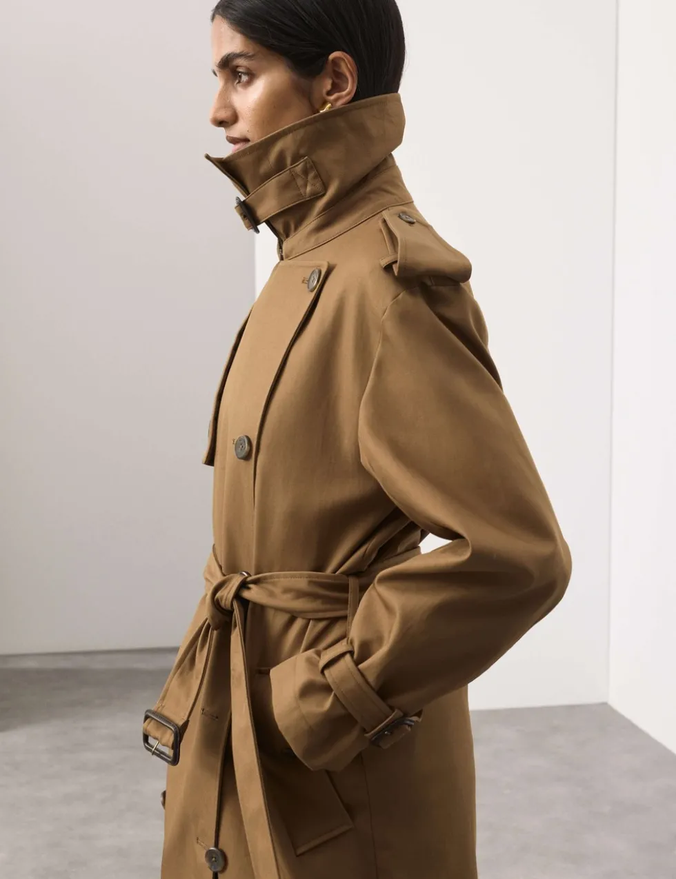 Pure Cotton Longline Trench Coat