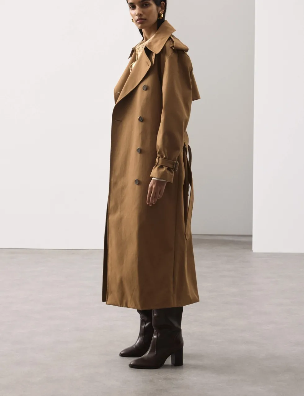 Pure Cotton Longline Trench Coat