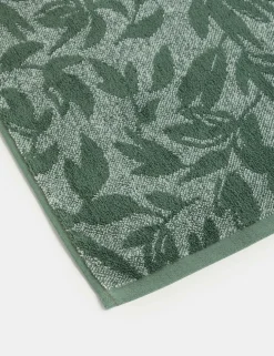 Pure Cotton Marl Leaves Towel