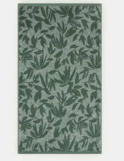 Pure Cotton Marl Leaves Towel