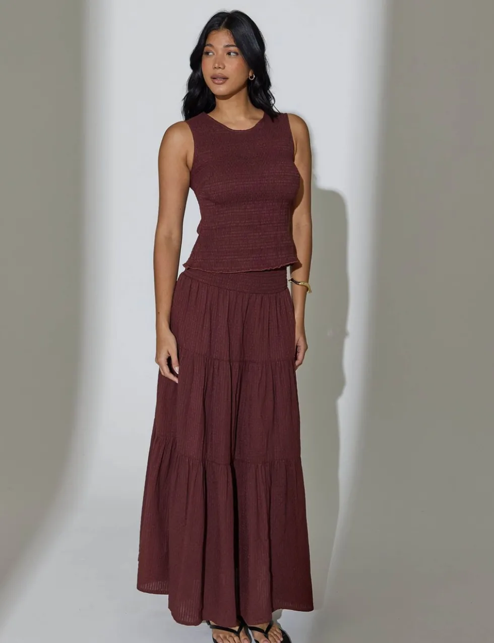 Pure Cotton Maxi Tiered Beach Skirt