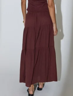 Pure Cotton Maxi Tiered Beach Skirt