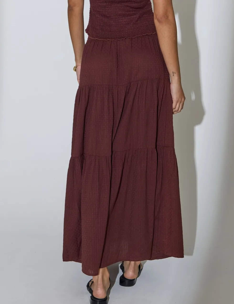 Pure Cotton Maxi Tiered Beach Skirt