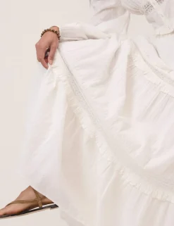 Pure Cotton Maxi Tiered Skirt