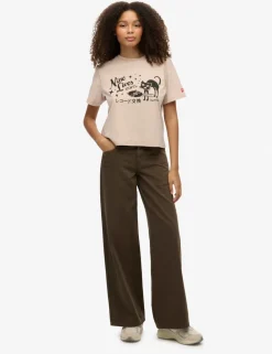 Pure Cotton Mid Rise Wide Leg Jeans