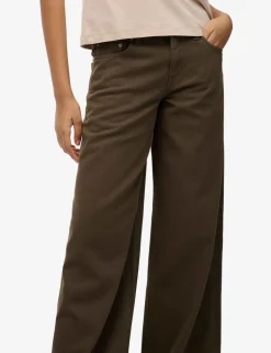 Pure Cotton Mid Rise Wide Leg Jeans
