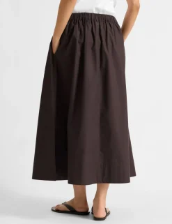 Pure Cotton Midaxi A-Line Skirt